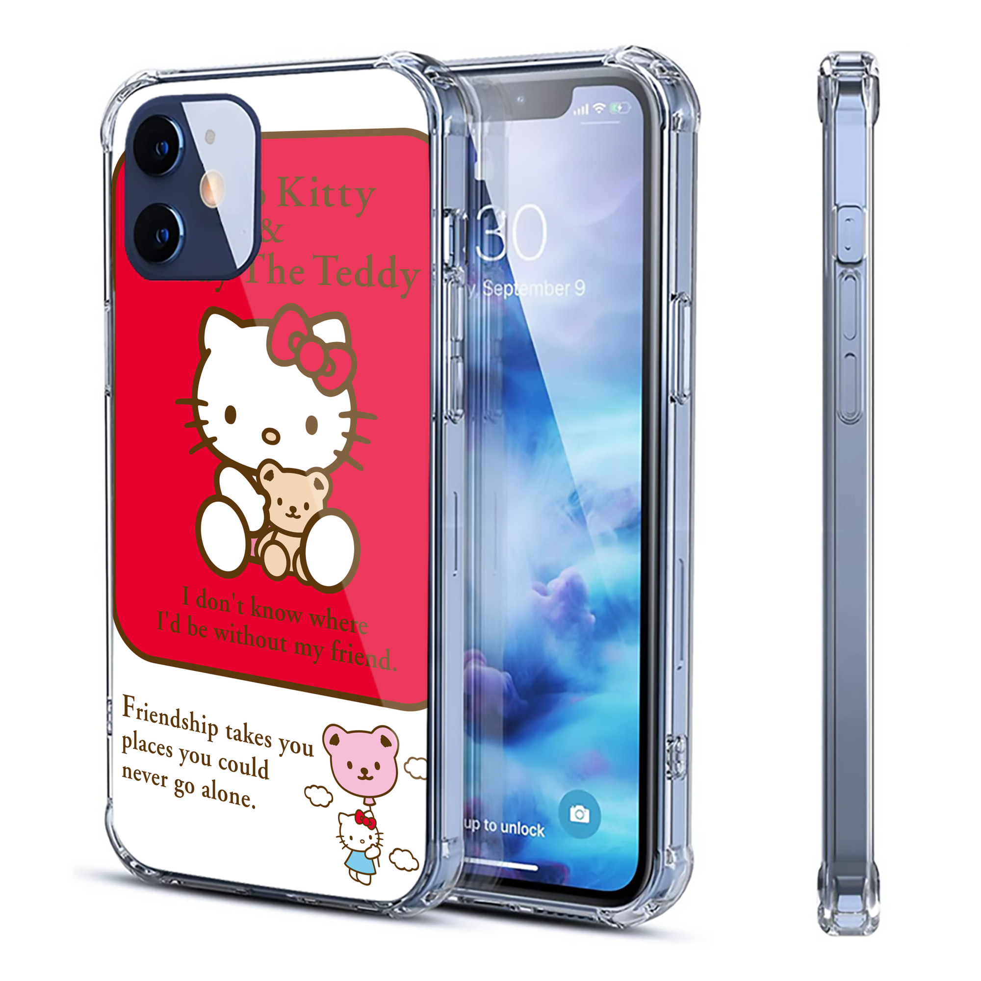 （画像用） Hello Kitty ハローキティ 【iPhone 12シリーズ対応】透明スマホケース（クリアソフトケース）